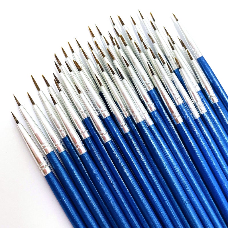 RUIHCBY 60 Pack Artists' Pointed Round Brush,Synthetic Bristles Painting,Detail Paint Brush,Nail Brushes for Miniature or Details Painting,Coloring,Drawing by Acrylic, Oil,Ink and Watercolor (S(#0)) - Image 4